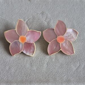 Elegant Pink Floral Earrings